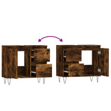 Bathroom Cabinet Smoked Oak 65x33x60 cm Engineered Wood 831609
