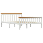 ZNTS Bed Frame without Mattress White Solid Pinewood 140x200 cm 283247