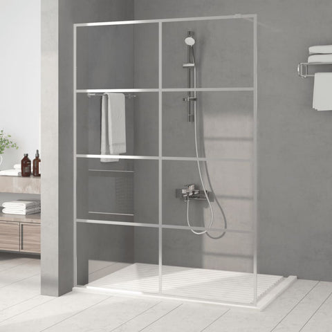 Walk-in Shower Wall Silver 140x195 cm Clear ESG Glass 152139