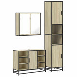 3 Piece Bathroom Furniture Set Sonoma Oak Engineered Wood 3301091