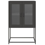 ZNTS Highboard Black 68x39x107 cm Steel 853374