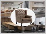 Wingback Accent Chair Tufted Chesterfield-style Armchair with Nail Head Trim for Living Room Bedroom T3398P423874