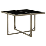 Garden Table Grey 109x107x74 cm Poly Rattan and Glass 316765