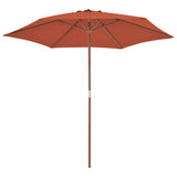 Garden Parasol with Wooden Pole 270 cm Terracotta 44518