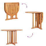 Folding Butterfly Garden Table 120x70x75 cm Solid Teak Wood 49002