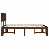 Double Bed Frame with Headboard ROSTOCK Dark Brown 135 x 190 cm 3405407