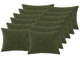 Cushion Cover 12 pcs HEERLEN Green 50 x 50 cm Microfiber Fleece 910968