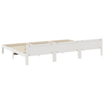 ZNTS Family Bed Frame No Mattress White 270x200 cm Solid Wood Pine 3324575