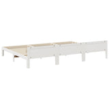 ZNTS Family Bed Frame No Mattress White 270x200 cm Solid Wood Pine 3324575