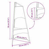 Fire Pit Black 50 x 50 x 95 cm Steel 858940