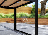 Garden Table for 6 People, 160 x 80 x 75 cm Rectangle Outdoor Dining Table with Slatted Top, Metal T3398P328008
