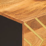 Coffee Table Brown and Black 80x50x40 cm Solid Wood Mango 356788