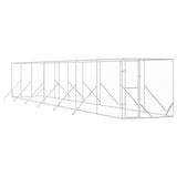 Outdoor Dog Kennel Silver 2x14x2 m Galvanised Steel 3190454