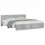 Bed Frame Concrete grey Engineered wood Double Durable 3207472