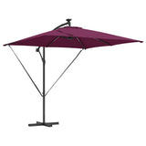 Umbrella with LED Strip Lights Bordeaux Red 249 x 249 x 250 cm 42003405