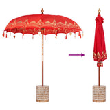 Balinese Parasol Red 215 x 215 x 260 cm Cotton and solid wood 3356899