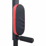 Pull Up Bar Dip Station Black and Red 89 x 59 x 70 cm 42009160