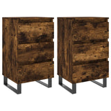 Bedside Cabinets 2 pcs Smoked Oak 40x35x69 cm Engineered Wood 826951