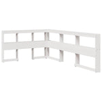 ZNTS Bookcase Bed without Mattress White 120x190cm Solid Wood Pine 3324518