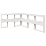 ZNTS Bookcase Bed without Mattress White 120x190cm Solid Wood Pine 3324518