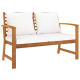 Garden Bench 120 cm with Cream Cushion Solid Wood Acacia 318339
