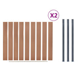 Fence Panel Set Brown 353x186 cm WPC 3211830