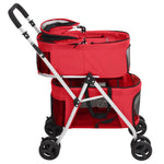 2-Layers Folding Dog Stroller Red 83x48x97 cm Oxford Fabric 172206