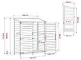 Garden Shed Natural 106.5 x 56 x 176 cm Solid Fir Wood 42033448