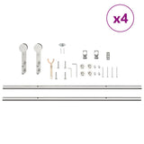 Sliding Door Hardware Kit 400 cm Stainless Steel Silver 3295774