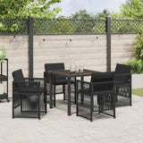 Garden Dining Set 5 pcs Black Powder-Coated Steel 3380649