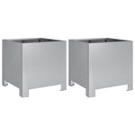 ZNTS Garden Planters 2 pcs 30x30x30 cm Galvanised Steel 851196