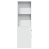 Narrow Bathroom Cupboard with Wheels White Engineered Wood 855295