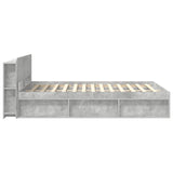 Bed Frame with Storage Concrete Grey 140 x 200 cm 3433385