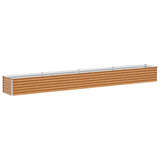 Garden Raised Bed Light Brown 390 x 50 x 36 cm Galvanised Steel 42017346