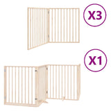 Dog Gate with Door Foldable 10 Panels 800 cm Poplar Wood 3155559