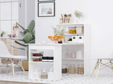 120cm Computer Desk, Wooden PC Laptop Table with 6-Tier Storage Bookshelves, Home Office Working T3398P329475