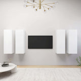 4 Piece TV Cabinet Set White 30,5x30x90 cm Engineered Wood 3078741