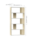 Book Cabinet/Room Divider White and Sonoma Oak 80x24x159 cm Engineered Wood 800104