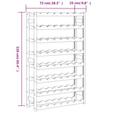 Wine Rack for 56 Bottles Grey Solid Wood Pine 373382