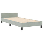 ZNTS Bed Frame Light Grey 90x190 cm Velvet 3344843