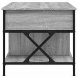 Coffee Table Grey Sonoma 100x55x50 cm Engineered Wood and Metal 845339