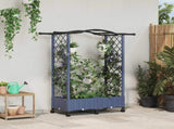 Raised Bed with Trellis and Roof Grey 124 x 40 x 129 cm PP 3423011
