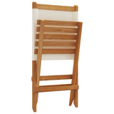 Folding Garden Chairs 8 pcs Cream White Fabric and Solid Wood 3214639