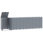 Wheelie Bin Storage for 6 Bins Grey 414x79x117 cm Steel 3279991
