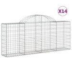 Arched Gabion Baskets 14 pcs 200x30x80/100 cm Galvanised Iron 3146101