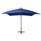 Hanging Garden Parasol with Pole Azure Blue 3x3 m Solid Fir Wood 313779