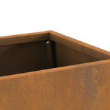 Fire Pit Brown 60 x 35 x 100 cm Weathering Steel 858939