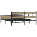 Metal Bed Frame without Mattress Sonoma Oak 200x200 cm 3308507