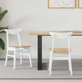 Dining Chairs 2 pcs White 42 x 47.5 x 81 cm Solid Rubber Wood 42020434