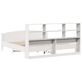 Bookcase Bed without Mattress White 180x200 cm Super King Solid Wood Pine 3323096